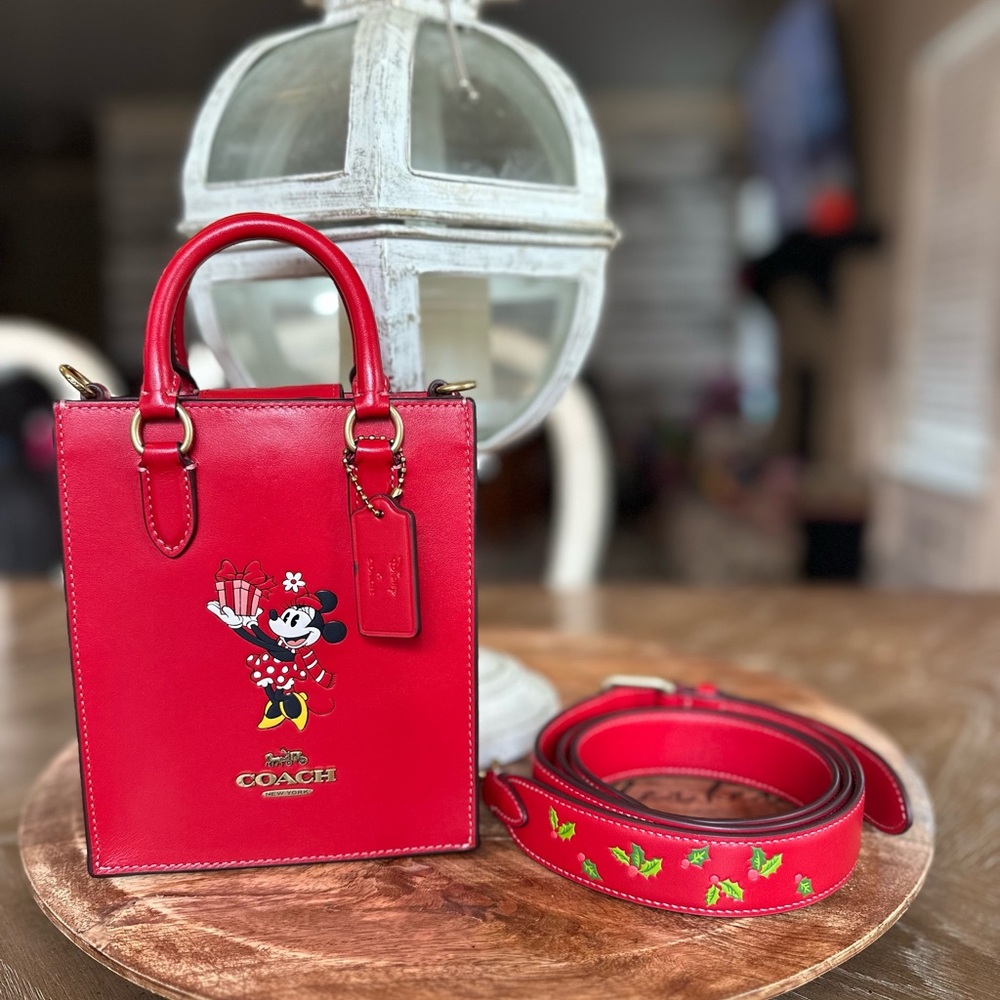 Coach/disney mini Minnie mouse leather tote